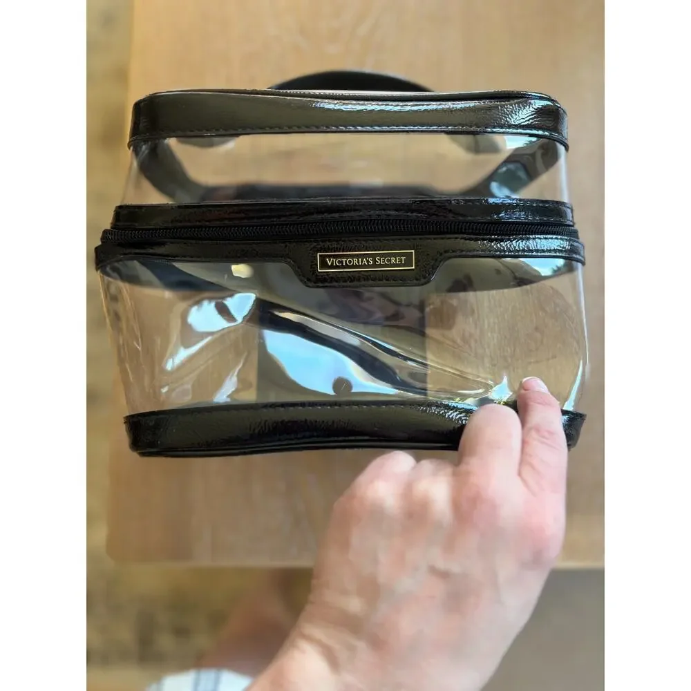 VS Beauty Victoria's Secret Clear Cosmetic Travel Case Toiletry Bag NEW